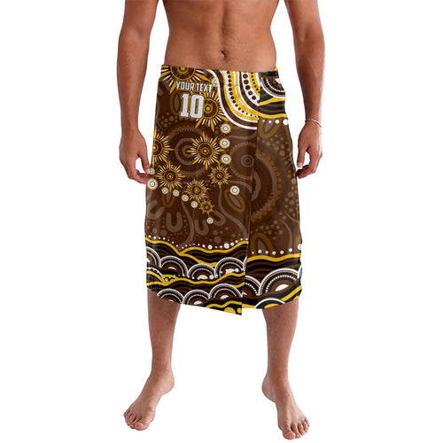 Personalized Hawthorn Hawks AFL Mascot Lavalava Aboriginal Dot Art - Dreamtime Football Mascot