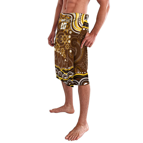 Personalized Hawthorn Hawks AFL Mascot Lavalava Aboriginal Dot Art - Dreamtime Football Mascot