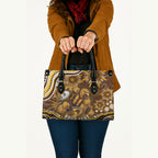 Personalized Hawthorn Hawks AFL Mascot Leather Bag Aboriginal Dot Art - Dreamtime Football Mascot
