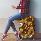Personalized Hawthorn Hawks AFL Mascot Luggage Cover Aboriginal Dot Art - Dreamtime Football Mascot