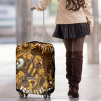 Personalized Hawthorn Hawks AFL Mascot Luggage Cover Aboriginal Dot Art - Dreamtime Football Mascot