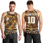 Personalized Hawthorn Hawks AFL Mascot Men Tank Top Aboriginal Dot Art - Dreamtime Football Mascot