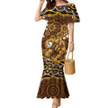 Personalized Hawthorn Hawks AFL Mascot Mermaid Dress Aboriginal Dot Art - Dreamtime Football Mascot