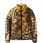 Personalized Hawthorn Hawks AFL Mascot Padded Jacket Aboriginal Dot Art - Dreamtime Football Mascot