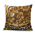 Personalized Hawthorn Hawks AFL Mascot Pillow Cover Aboriginal Dot Art - Dreamtime Football Mascot