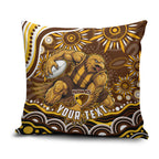 Personalized Hawthorn Hawks AFL Mascot Pillow Cover Aboriginal Dot Art - Dreamtime Football Mascot