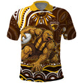 Personalized Hawthorn Hawks AFL Mascot Polo Shirt Aboriginal Dot Art - Dreamtime Football Mascot