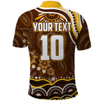Personalized Hawthorn Hawks AFL Mascot Polo Shirt Aboriginal Dot Art - Dreamtime Football Mascot