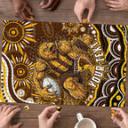 Personalized Hawthorn Hawks AFL Mascot Puzzle Aboriginal Dot Art - Dreamtime Football Mascot