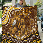 Personalized Hawthorn Hawks AFL Mascot Quilt Aboriginal Dot Art - Dreamtime Football Mascot
