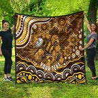 Personalized Hawthorn Hawks AFL Mascot Quilt Aboriginal Dot Art - Dreamtime Football Mascot