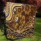 Personalized Hawthorn Hawks AFL Mascot Quilt Aboriginal Dot Art - Dreamtime Football Mascot