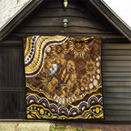 Personalized Hawthorn Hawks AFL Mascot Quilt Aboriginal Dot Art - Dreamtime Football Mascot