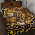 Personalized Hawthorn Hawks AFL Mascot Quilt Bed Set Aboriginal Dot Art - Dreamtime Football Mascot