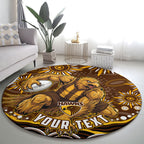 Personalized Hawthorn Hawks AFL Mascot Round Carpet Aboriginal Dot Art - Dreamtime Football Mascot
