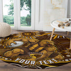 Personalized Hawthorn Hawks AFL Mascot Round Carpet Aboriginal Dot Art - Dreamtime Football Mascot