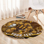 Personalized Hawthorn Hawks AFL Mascot Round Carpet Aboriginal Dot Art - Dreamtime Football Mascot
