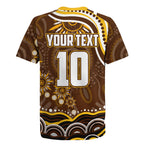 Personalized Hawthorn Hawks AFL Mascot Rugby Jersey Aboriginal Dot Art - Dreamtime Football Mascot