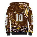 Personalized Hawthorn Hawks AFL Mascot Sherpa Hoodie Aboriginal Dot Art - Dreamtime Football Mascot