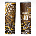 Personalized Hawthorn Hawks AFL Mascot Skinny Tumbler Aboriginal Dot Art - Dreamtime Football Mascot