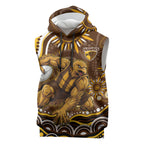 Personalized Hawthorn Hawks AFL Mascot Sleeveless Hoodie Aboriginal Dot Art - Dreamtime Football Mascot