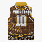 Personalized Hawthorn Hawks AFL Mascot Sleeveless Puffer Jacket Aboriginal Dot Art - Dreamtime Football Mascot