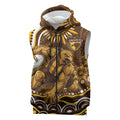 Personalized Hawthorn Hawks AFL Mascot Sleeveless Zip Hoodie Aboriginal Dot Art - Dreamtime Football Mascot