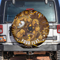 Personalized Hawthorn Hawks AFL Mascot Spare Tire Cover Aboriginal Dot Art - Dreamtime Football Mascot