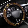 Hawthorn Hawks AFL Mascot Steering Wheel Cover Aboriginal Dot Art - Dreamtime Football Mascot