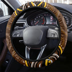 Hawthorn Hawks AFL Mascot Steering Wheel Cover Aboriginal Dot Art - Dreamtime Football Mascot