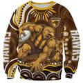 Personalized Hawthorn Hawks AFL Mascot Sweatshirt Aboriginal Dot Art - Dreamtime Football Mascot