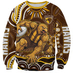 Personalized Hawthorn Hawks AFL Mascot Sweatshirt Aboriginal Dot Art - Dreamtime Football Mascot