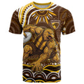 Personalized Hawthorn Hawks AFL Mascot T Shirt Aboriginal Dot Art - Dreamtime Football Mascot