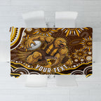 Personalized Hawthorn Hawks AFL Mascot Tablecloth Aboriginal Dot Art - Dreamtime Football Mascot