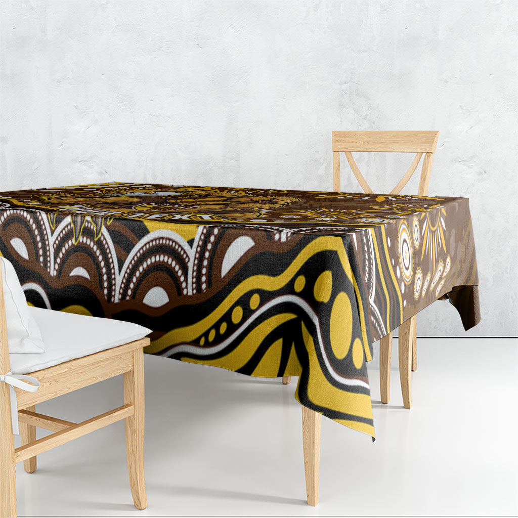 Personalized Hawthorn Hawks AFL Mascot Tablecloth Aboriginal Dot Art - Dreamtime Football Mascot