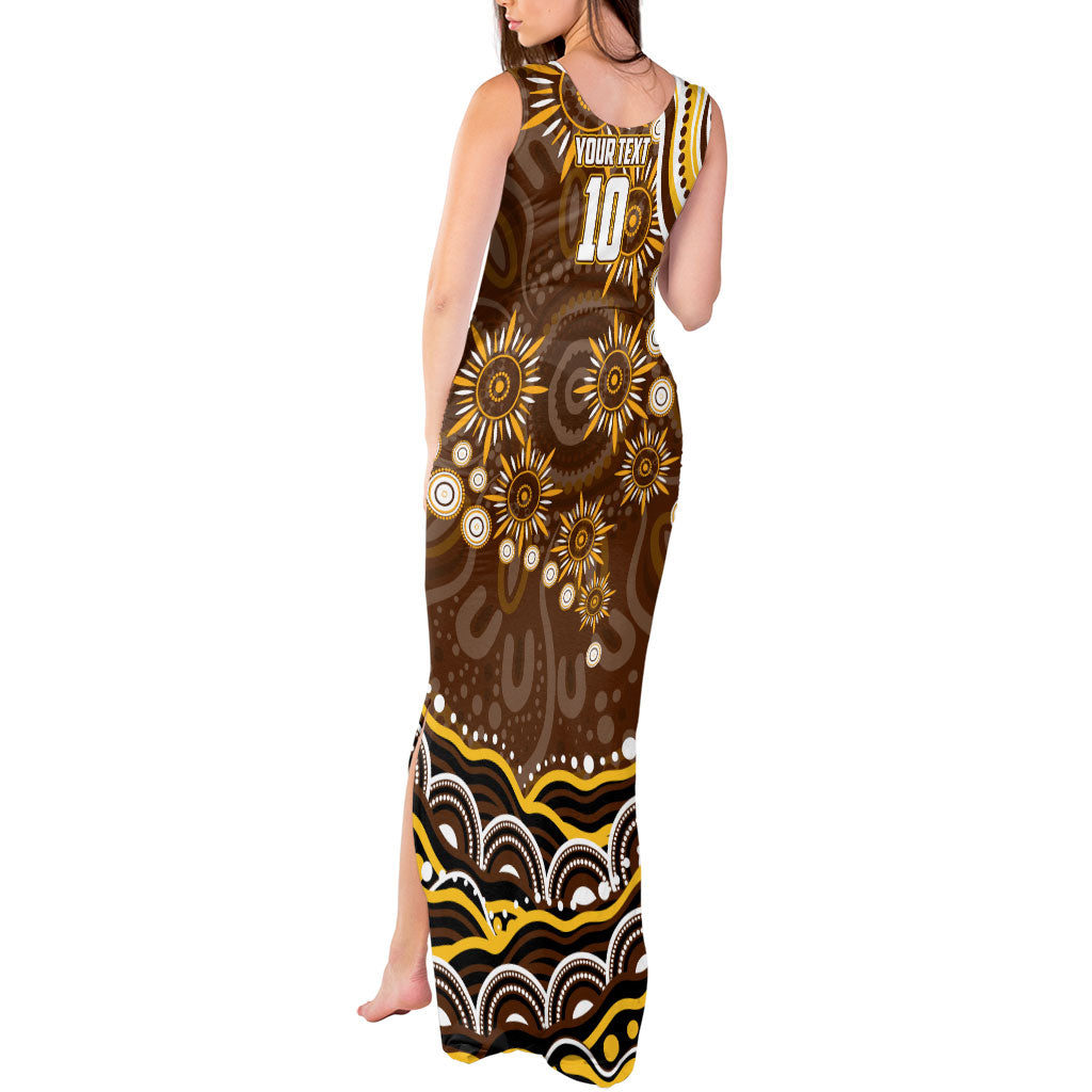 Personalized Hawthorn Hawks AFL Mascot Tank Maxi Dress Aboriginal Dot Art - Dreamtime Football Mascot