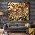 Personalized Hawthorn Hawks AFL Mascot Tapestry Aboriginal Dot Art - Dreamtime Football Mascot