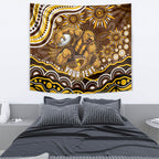 Personalized Hawthorn Hawks AFL Mascot Tapestry Aboriginal Dot Art - Dreamtime Football Mascot