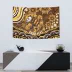 Personalized Hawthorn Hawks AFL Mascot Tapestry Aboriginal Dot Art - Dreamtime Football Mascot