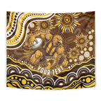 Personalized Hawthorn Hawks AFL Mascot Tapestry Aboriginal Dot Art - Dreamtime Football Mascot
