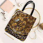 Personalized Hawthorn Hawks AFL Mascot Tote Bag Aboriginal Dot Art - Dreamtime Football Mascot