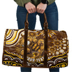 Personalized Hawthorn Hawks AFL Mascot Travel Bag Aboriginal Dot Art - Dreamtime Football Mascot