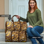 Personalized Hawthorn Hawks AFL Mascot Travel Bag Aboriginal Dot Art - Dreamtime Football Mascot