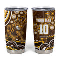 Personalized Hawthorn Hawks AFL Mascot Tumbler Cup Aboriginal Dot Art - Dreamtime Football Mascot