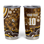 Personalized Hawthorn Hawks AFL Mascot Tumbler Cup Aboriginal Dot Art - Dreamtime Football Mascot