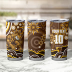 Personalized Hawthorn Hawks AFL Mascot Tumbler Cup Aboriginal Dot Art - Dreamtime Football Mascot