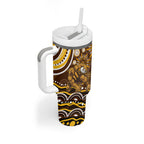 Personalized Hawthorn Hawks AFL Mascot Tumbler With Handle Aboriginal Dot Art - Dreamtime Football Mascot