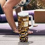 Personalized Hawthorn Hawks AFL Mascot Tumbler With Handle Aboriginal Dot Art - Dreamtime Football Mascot