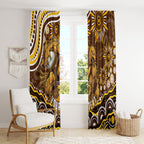 Personalized Hawthorn Hawks AFL Mascot Window Curtain Aboriginal Dot Art - Dreamtime Football Mascot
