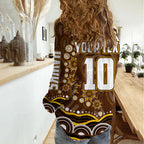 Personalized Hawthorn Hawks AFL Mascot Women Casual Shirt Aboriginal Dot Art - Dreamtime Football Mascot